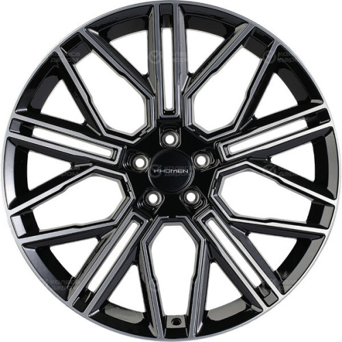 Колесный диск KHOMEN KHW2101 (Front) 9.5xR21 5x112 ET37 DIA66.6 глянцевый черный с полированной лицевой частью