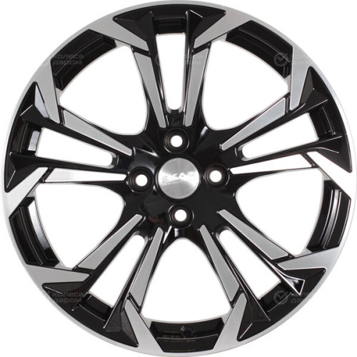 Колесный диск СКАД Дунай 7xR17 4x98 ET35 DIA58.5 черный глянцевый с полированной лицевой поверхностью
