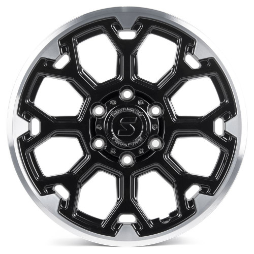 Легковой диск Skill Wheels SV111 9x18 6x139,7 ET45 95,1 чёрный глянцевый + полированный обод