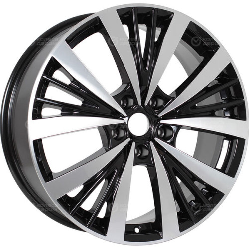 Колесный диск КиК Марвел 7.5xR19 5x114.3 ET45 DIA66.1 черный глянцевый с полированными элементами лицевой поверхности