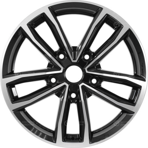 Колесный диск КиК Каланг 6.5xR17 5x114.3 ET45 DIA54.1 черный глянцевый с полированными элементами лицевой поверхности