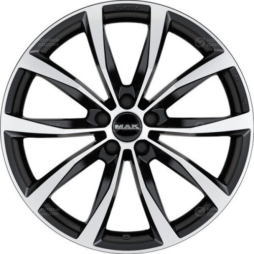 Колесный диск MAK WOLF 8xR19 5x108 ET45 DIA72 черный глянцевый с полированной лицевой частью