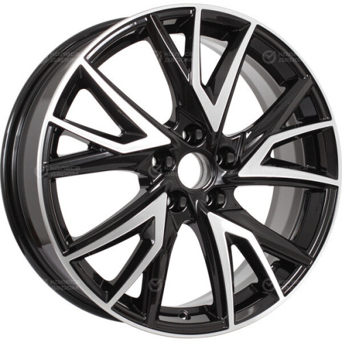 Колесный диск КиК Кайлас 6.5xR18 5x114.3 ET40 DIA66.1 черный глянцевый с полированными элементами лицевой поверхности