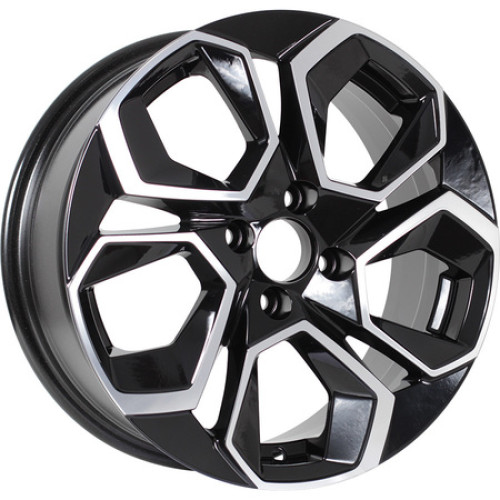 Легковой диск KDW KD1620 6,5x16 4x100 ET45 60,1 Black Front Polished (уценка: имеется дефект мятый обод)