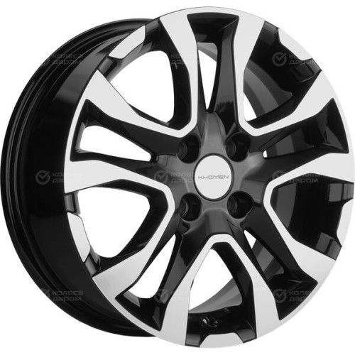 Колесный диск KHOMEN KHW1503 (Vesta) 6xR15 4x100 ET50 DIA60.1 глянцевый черный с полированной лицевой частью