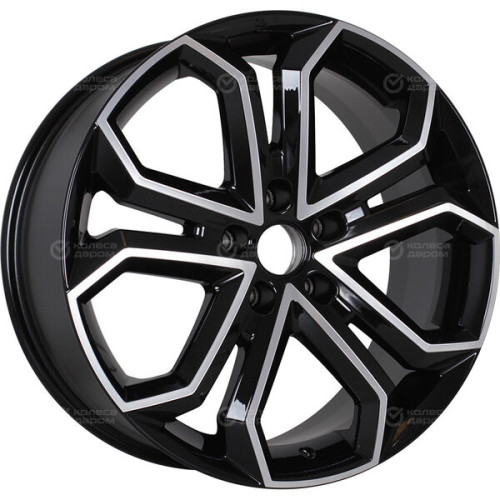 Колесный диск КиК Пандора 8.5xR19 5x114.3 ET45 DIA67.1 черный глянцевый с полированными элементами лицевой поверхности