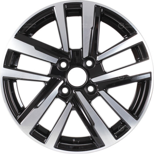 Колесный диск КиК Хант 6xR15 4x100 ET40 DIA60.1 черный глянцевый с полированными элементами лицевой поверхности