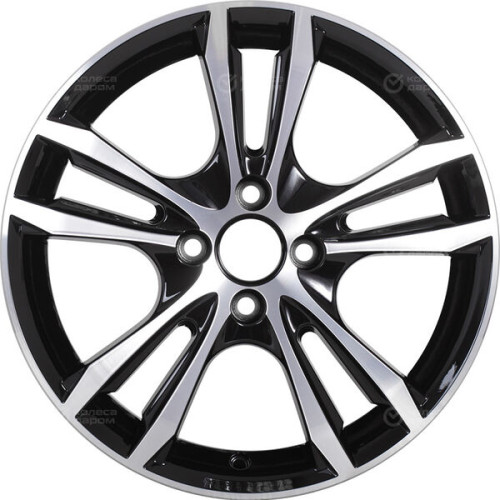 Колесный диск КиК Samara-оригинал 6xR16 5x112 ET48 DIA57.1 черный глянцевый с полированными элементами лицевой поверхности