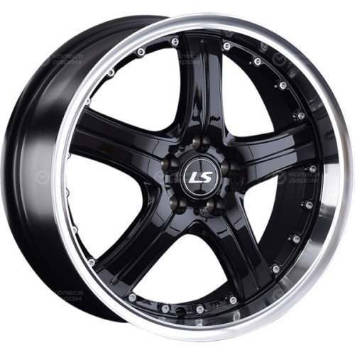 Колесный диск LS LS 322 7.5xR17 5x100 ET35 DIA73.1 черный, с полированным ободом