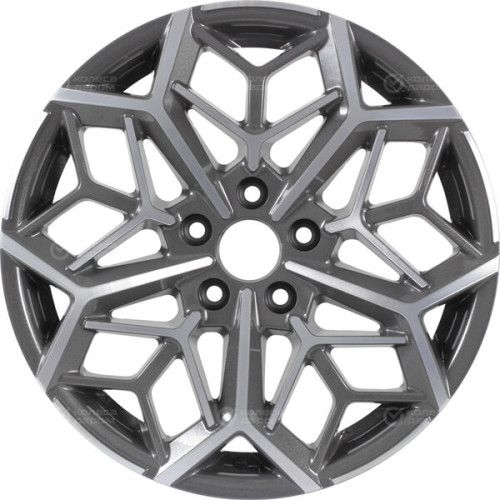 Колесный диск KDW KD1710 7xR17 5x114.3 ET50 DIA66.1 темно-серый с полированной лицевой частью
