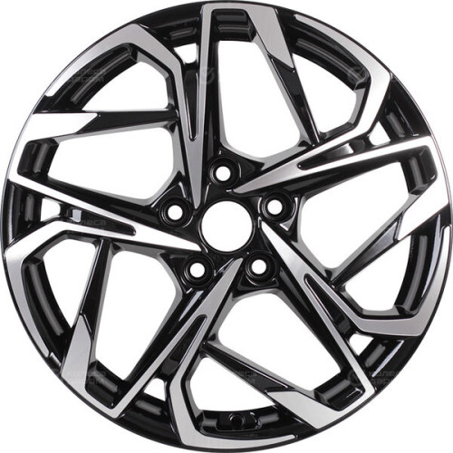 Колесный диск KHOMEN KHW1716 (ZV_17 i40) 7xR17 5x114.3 ET45 DIA67.1 глянцевый черный с полированной лицевой частью