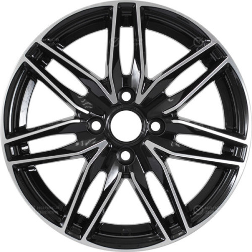 Колесный диск KDW KD1570 6xR15 4x100 ET37 DIA60.1 черный глянцевый с полированными элементами лицевой поверхности