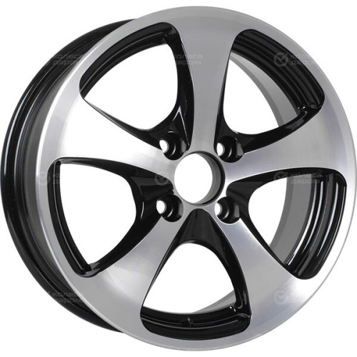 Колесный диск Tech Line 403 5.5xR14 4x98 ET32 DIA58.6 (уценка) глянцевый черный с полированной лицевой частью