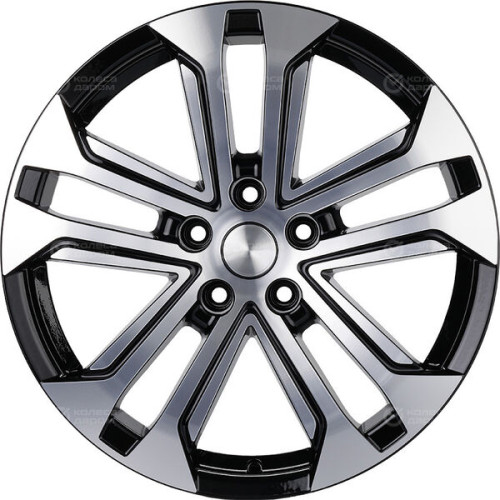 Колесный диск Carwel Витус 244 7xR18 5x108 ET36 DIA65.1 чёрный глянцевый с полированной лицевой поверхностью