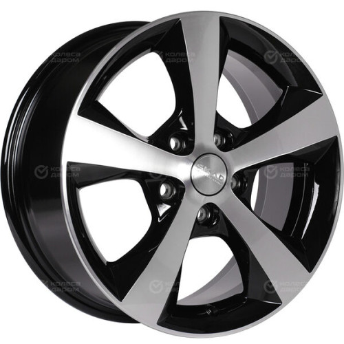 Колесный диск СКАД Кёльн 7xR16 5x114.3 ET45 DIA60.1 черный глянцевый с полированной лицевой поверхностью