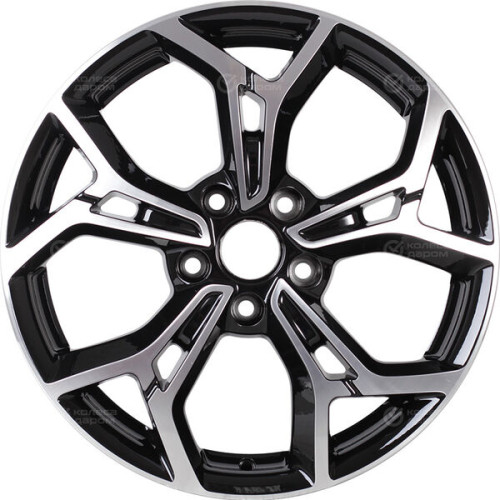 Колесный диск Carwel Карачи 203 7xR17 5x114.3 ET48.5 DIA67.1 чёрный глянцевый с полированной лицевой поверхностью