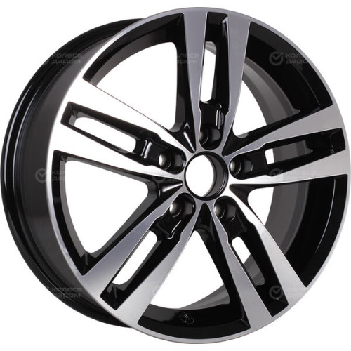 Колесный диск КиК Rassvet 6.5xR16 5x114.3 ET38 DIA67.1 (уценка) черный глянцевый с полированными элементами лицевой поверхности