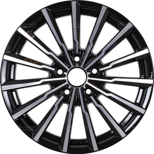 Колесный диск КиК Акцент 7xR17 5x112 ET45 DIA66.6 черный глянцевый с полированными элементами лицевой поверхности
