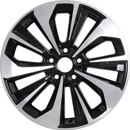 Колесный диск КиК Авиор 7xR17 5x112 ET49 DIA57.1 черный глянцевый с полированными элементами лицевой поверхности