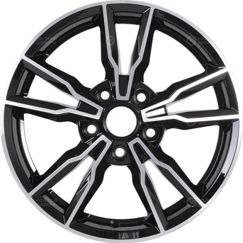 Колесный диск iFree Икигай 6.5xR16 5x114.3 ET45 DIA67.1 чёрный глянцевый с полированной лицевой частью
