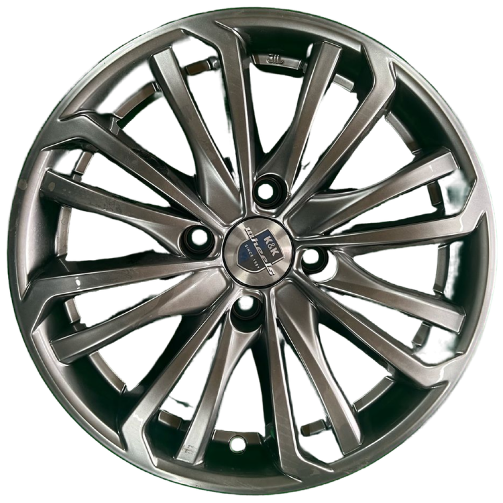 Легковой диск КиК Рим 6x15 4x108 ET18 65,1 Дарк платинум (уценка: замятие обода, 2 шт.)