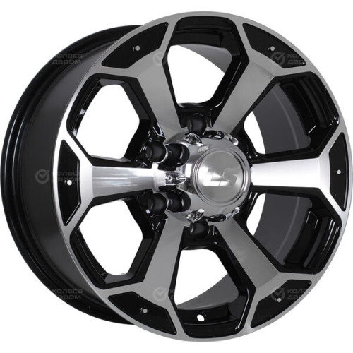 Колесный диск LS LS 187 7.5xR18 6x139.7 ET36 DIA100.1 черный глянцевый с полированной лицевой частью