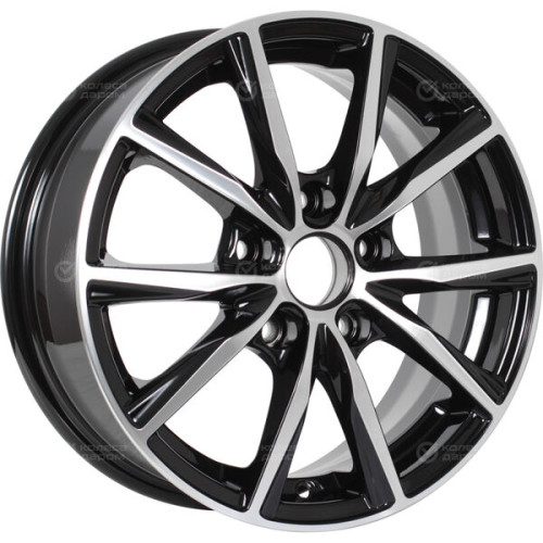 Колесный диск Carwel Гамма 115 6xR15 5x114.3 ET40 DIA66.1 чёрный глянцевый с полированной лицевой поверхностью