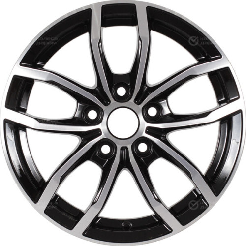 Колесный диск КиК Фрост 6.5xR15 5x114.3 ET43 DIA66.1 черный глянцевый с полированными элементами лицевой поверхности