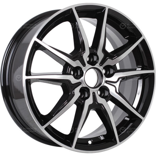 Колесный диск КиК Адамар 6.5xR16 5x114.3 ET45 DIA67.1 черный глянцевый с полированными элементами лицевой поверхности