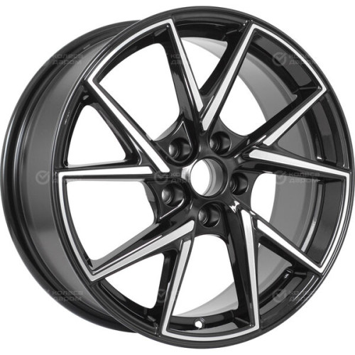 Колесный диск WUP Up105 7xR17 5x108 ET33 DIA60.1 черный глянцевый с полированными элементами лицевой поверхности