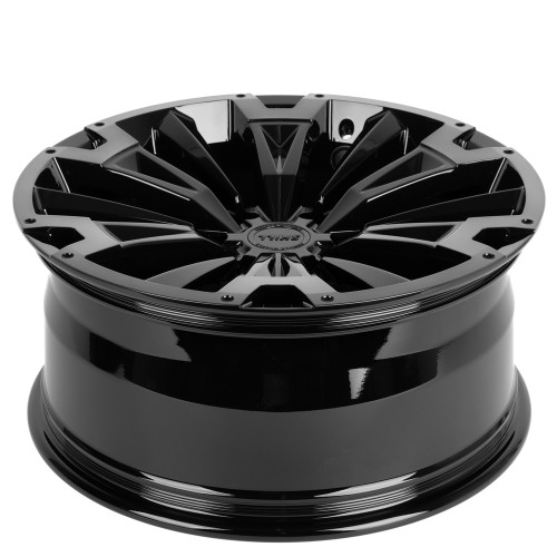 Легковой диск Skill Wheels SV619 9x20 6x139,7 ET50 95,1 чёрный глянцевый + полированные спицы + тёмный лак
