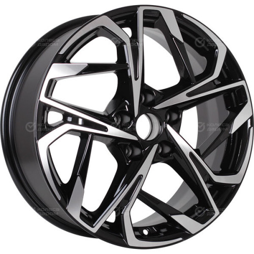 Колесный диск Carwel Цаган 1716 7xR17 5x114.3 ET48.5 DIA67.1 черный глянцевый с полированной лицевой частью