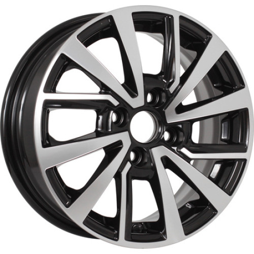 Легковой диск KDW KD1430 5,5x14 4x100 ET40 60,1 Black Front Polished (уценка: имеется дефект)