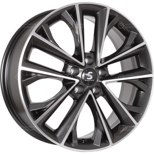 Колесный диск СКАД Premium Series КР012 7xR18 5x108 ET38 DIA60.1 серый глянцевый с полированной лицевой частью