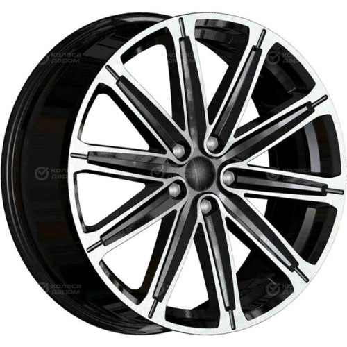 Колесный диск Carwel Тара 7.5xR19 5x114.3 ET45 DIA60.1 чёрный глянцевый с полированной лицевой частью