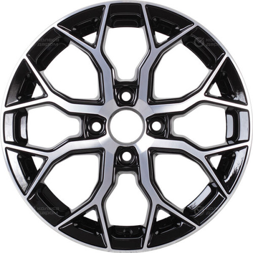 Колесный диск VENTI 1519 6xR15 4x100 ET46 DIA60.1 глянцевый черный с полированной лицевой частью