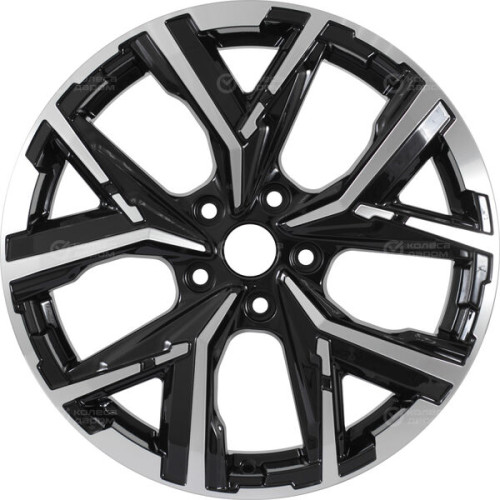 Колесный диск КиК Айона 6.5xR18 5x108 ET33 DIA60.1 черный глянцевый с полированными элементами лицевой поверхности