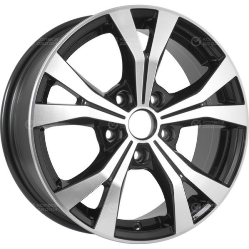 Колесный диск СКАД Нагано 6.5xR16 5x114.3 ET45 DIA67.1 черный глянцевый с полированной лицевой поверхностью
