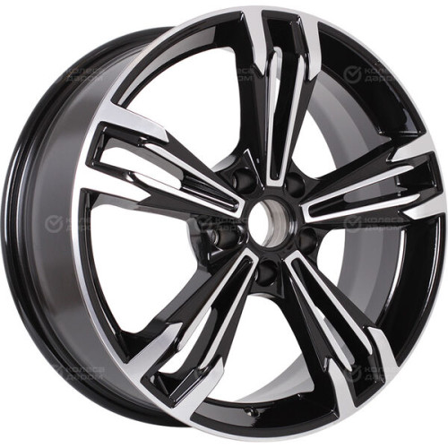 Колесный диск КиК KarreraLight 7xR18 5x108 ET35 DIA67.1 черный глянцевый с полированными элементами лицевой поверхности