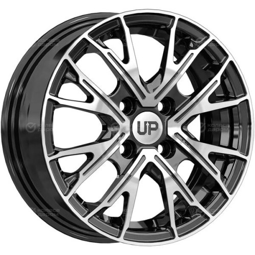 Колесный диск WUP Up127 5.5xR14 4x100 ET45 DIA56.6 черный глянцевый с полированными элементами лицевой поверхности