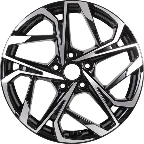 Колесный диск KHOMEN KHW1716 (ZV17_Kodiaq/Tiguan) 7xR17 5x112 ET40 DIA57.1 (уценка) глянцевый черный с полированной лицевой частью