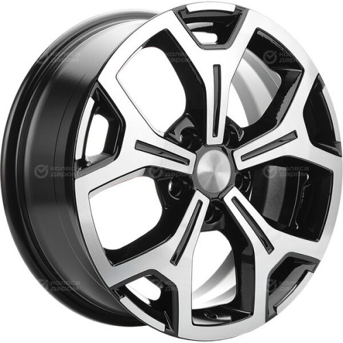 Колесный диск Carwel Енисей 249 6.5xR16 5x114.3 ET50 DIA66.1 чёрный глянцевый с полированной лицевой поверхностью