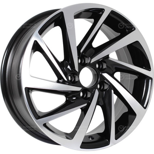 Колесный диск KDW KD1530 6xR15 4x100 ET46 DIA54.1 глянцевый черный с полированной лицевой частью