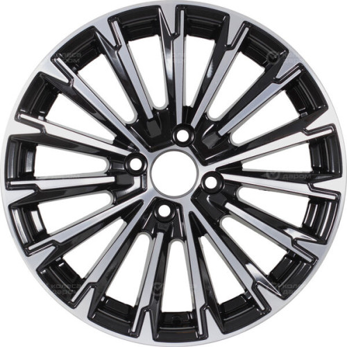 Колесный диск KDW KD1610 6.5xR16 5x108 ET50 DIA63.4 (уценка) глянцевый черный с полированной лицевой частью