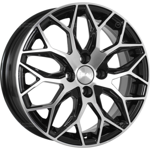 Колесный диск СКАД Фабиан 6xR16 4x100 ET41 DIA60.1 черный глянцевый с полированной лицевой поверхностью