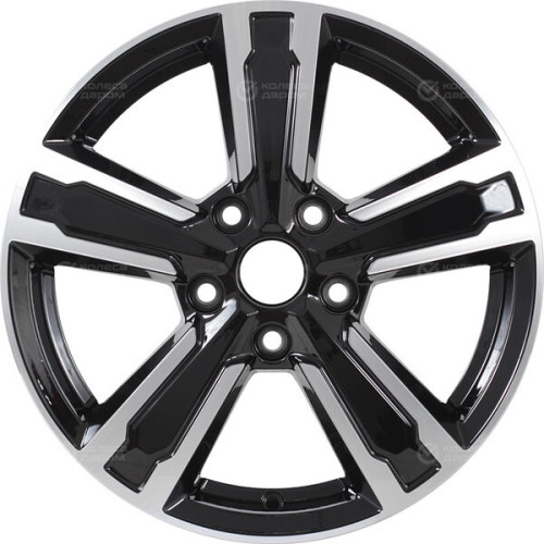 Колесный диск КиК Оклахома 6.5xR16 5x114.3 ET45 DIA54.1 черный глянцевый с полированными элементами лицевой поверхности