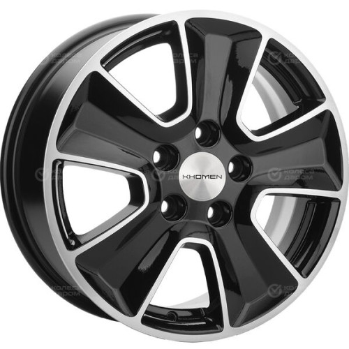 Колесный диск KHOMEN KHW1601 (Mitsubishi) 6.5xR16 5x114.3 ET46 DIA67.1 глянцевый черный с полированной лицевой частью