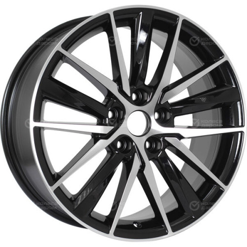 Колесный диск KHOMEN KHW1807 (Chery Tiggo 8/8 Pro) 8xR18 5x108 ET47 DIA60.1 глянцевый черный с полированной лицевой частью