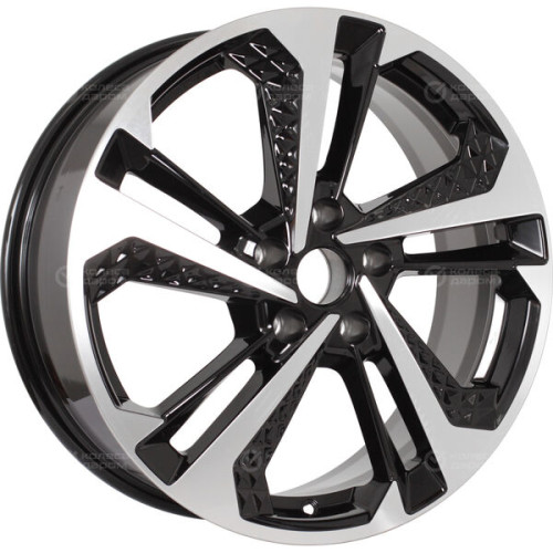 Колесный диск СКАД KL-1069 7xR18 5x108 ET52 DIA60.1 черный глянцевый с полированной лицевой поверхностью