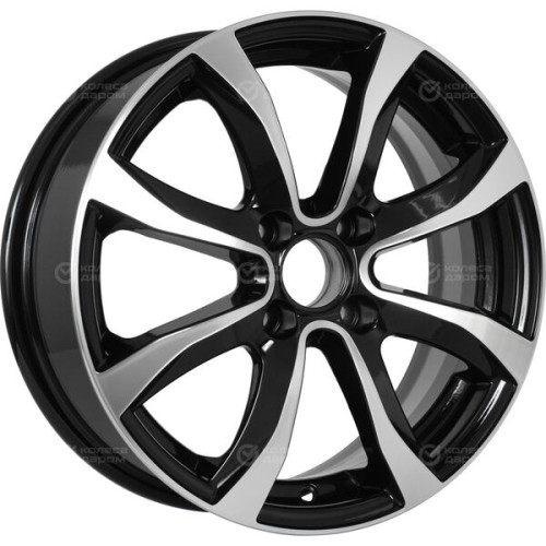 Колесный диск Carwel Омикрон 110 6xR15 4x100 ET48 DIA54.1 чёрный глянцевый с полированной лицевой поверхностью